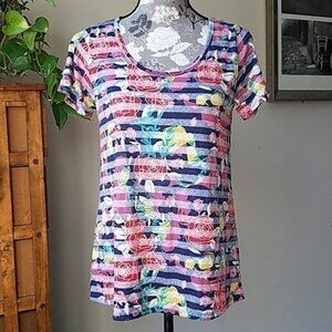 Lularoe flowers & stripes Classic T Sz. Xs
